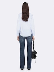 AllSaints Blue Tess Military Shirt - Image 6 of 8