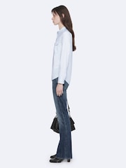 AllSaints Blue Tess Military Shirt - Image 7 of 8