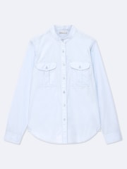 AllSaints Blue Tess Military Shirt - Image 8 of 8