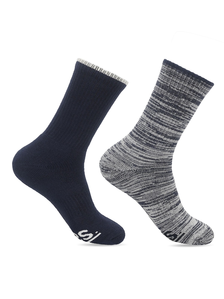 Totes Black Comfort Crew Socks 2 Pack with Arch Support - Image 1 of 4 Totes Black Comfort Crew Socks 2 Pack with Arch Support - Image 1 of 4