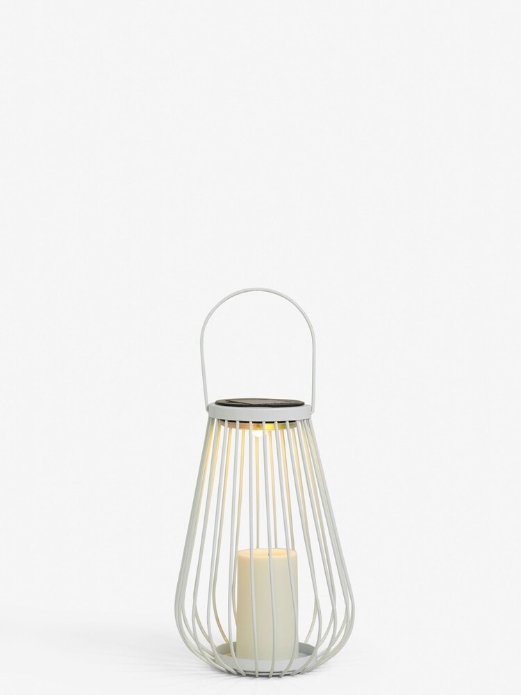White Solar White Wire Outdoor Light Up Lantern - Image 2 of 4
