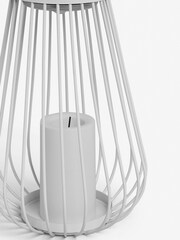 White Solar White Wire Outdoor Light Up Lantern - Image 3 of 4