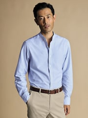 Kragenloses, schmale Passform, Stretch, Oxford-Hemd von Charles Tyrwhitt mit Streifen aus 100 % Baumwolle - Bild 2 von 7