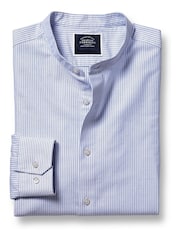 Kragenloses, schmale Passform, Stretch, Oxford-Hemd von Charles Tyrwhitt mit Streifen aus 100 % Baumwolle - Bild 5 von 7