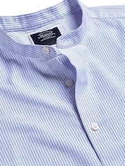 Kragenloses, schmale Passform, Stretch, Oxford-Hemd von Charles Tyrwhitt mit Streifen aus 100 % Baumwolle - Bild 6 von 7