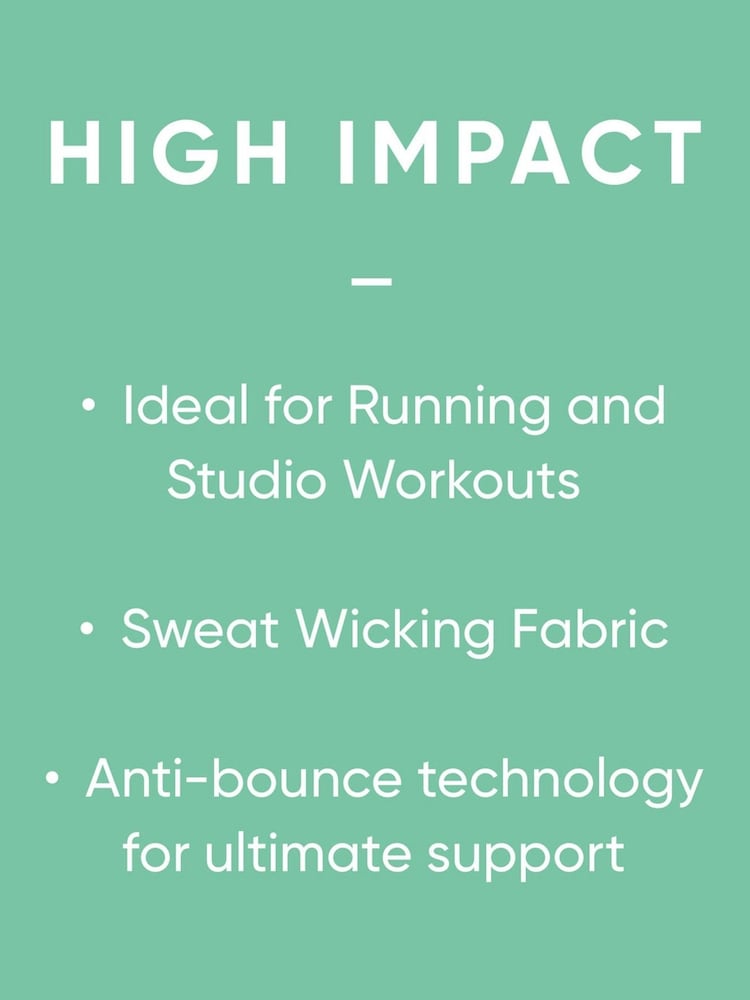 Black Active Sports High Impact Dry Tech Full Cup Wired Bra B-G - Image 4 of 6