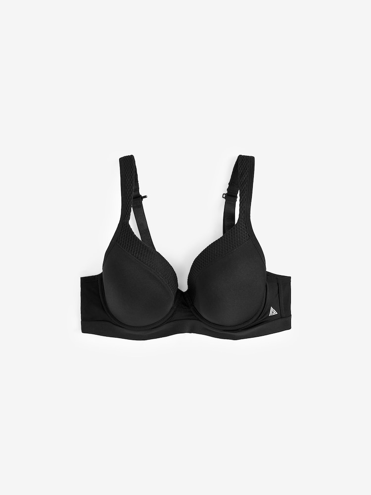 Black Active Sports High Impact Dry Tech Full Cup Wired Bra B-G - Image 5 of 6