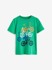 Gap Green Bike Graphic Short Sleeve Crew Neck T-Shirt (4-13yrs) - Image 1 of 3
