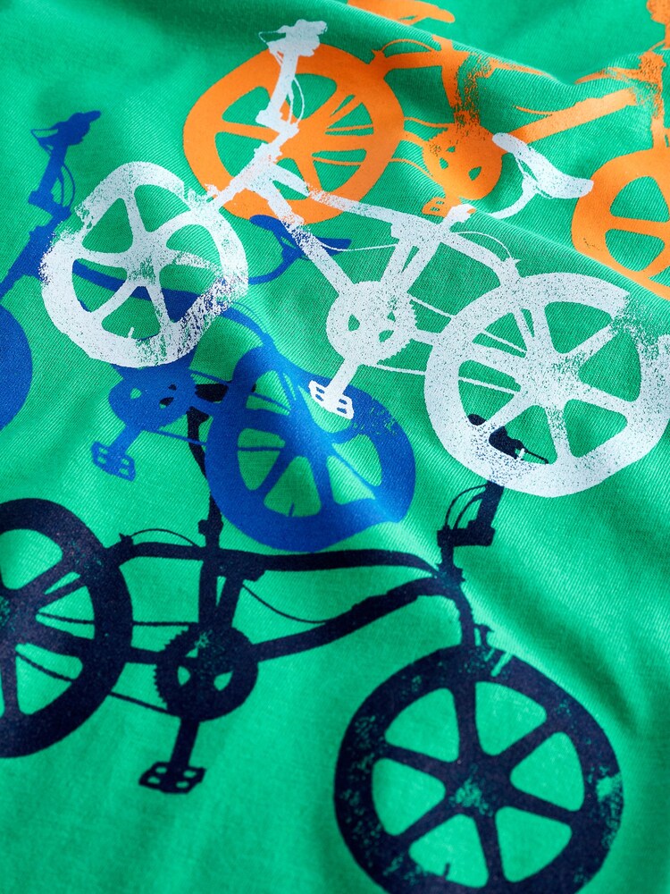 Gap Green Bike Graphic Short Sleeve Crew Neck T-Shirt (4-13yrs) - Image 3 of 3