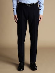 Charles Tyrwhitt Blue Slim-Fit Prince of Wales Ultimate Performance Suit Trousers - Image 1 of 3