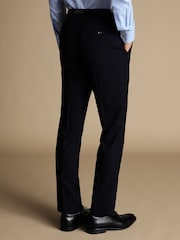 Charles Tyrwhitt Blue Slim-Fit Prince of Wales Ultimate Performance Suit Trousers - Image 2 of 3