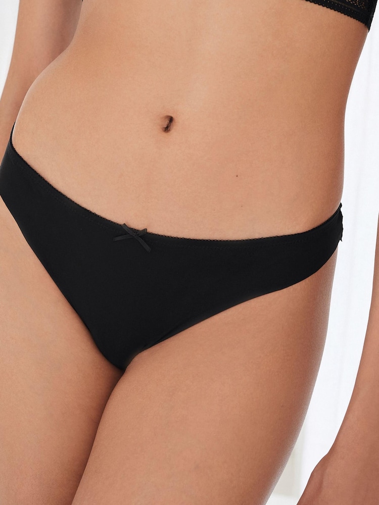 Black Thong No VPL Lace Back Briefs 3 Pack - Image 1 of 5