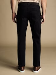 Charles Tyrwhitt Blue Dark Twill Slim Fit 5 Pocket Jeans - Image 2 of 5