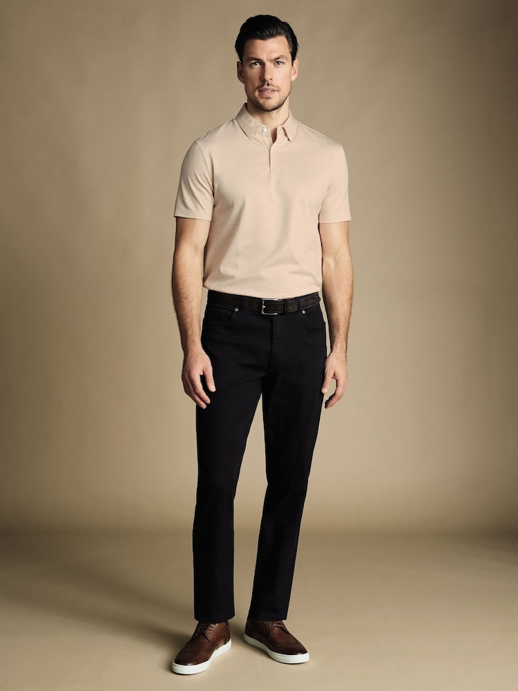 Синій Темний - Charles Tyrwhitt Саржа Slim Fit 5 кишенькових джинсів - Image 3 of 5