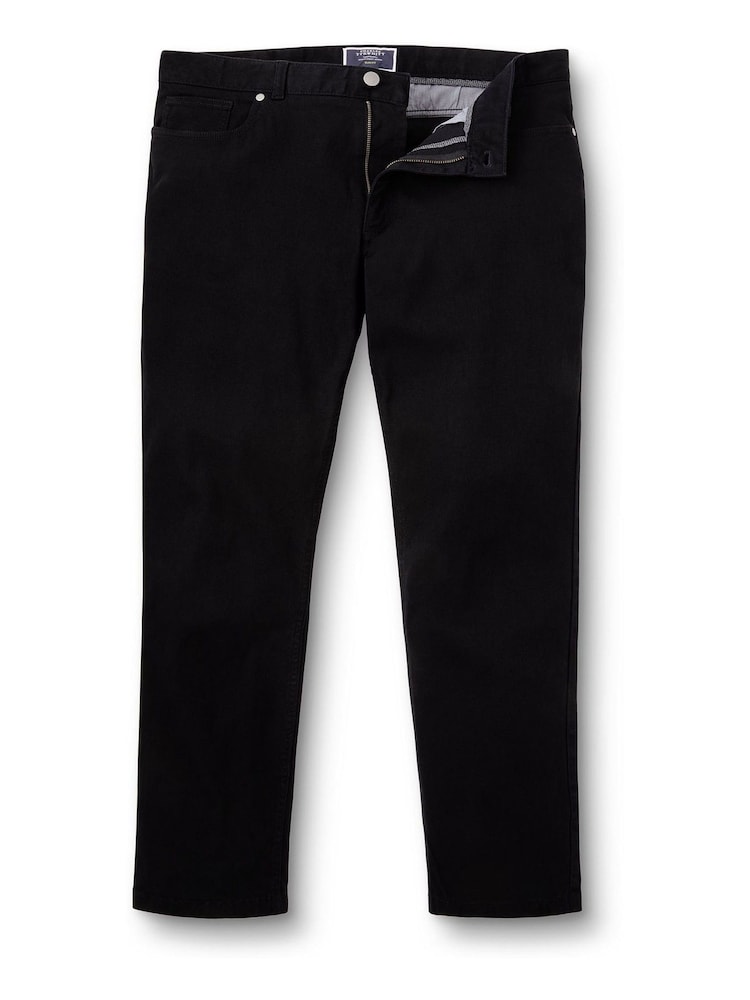 Синій Темний - Charles Tyrwhitt Саржа Slim Fit 5 кишенькових джинсів - Image 4 of 5