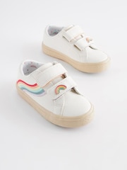White Wide Fit (G) Rainbow Touch Fasten Trainers - Image 1 of 7