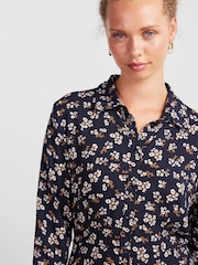 PIECES Black Printed Midi Shirt Dress - Image 4 of 5