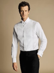 Charles Tyrwhitt White Bib Front Wing Collar Evening Slim Fit Shirt - Image 2 of 6
