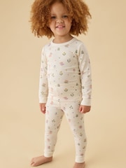 MORI Cream Cream Fairy Garden Ribbed Supersoft Pyjamas Set - Image 2 of 4