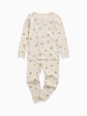 MORI Cream Cream Fairy Garden Ribbed Supersoft Pyjamas Set - Image 3 of 4