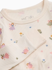 MORI Cream Cream Fairy Garden Ribbed Supersoft Pyjamas Set - Image 4 of 4