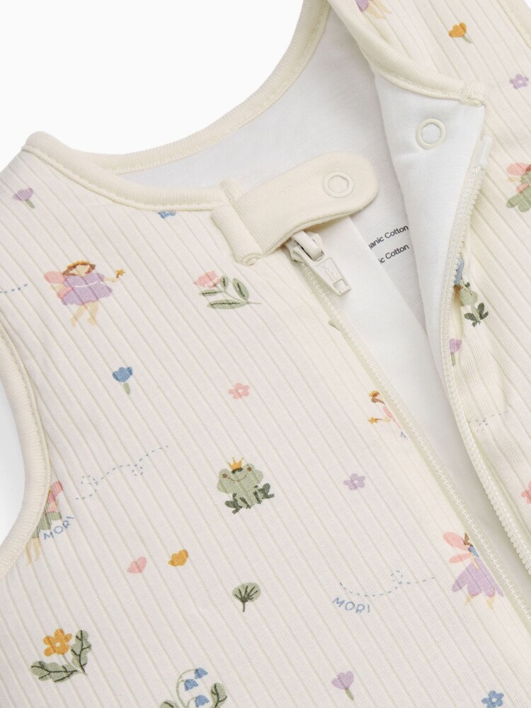 MORI Cream Fairy Garden Supersoft Sleeping Bag 2.5 TOG - Image 4 of 4 MORI Cream Fairy Garden Supersoft Sleeping Bag 2.5 TOG - Image 4 of 4