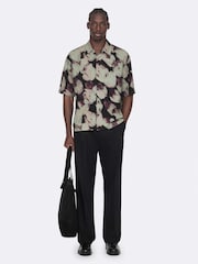 AllSaints Black Tulip Short Sleeve Shirt - Image 3 of 8