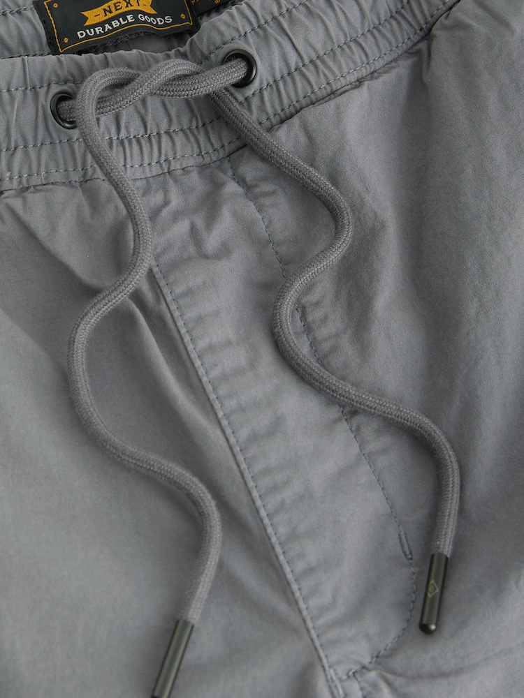 Bleu clair Gris - Coupe fuselée régulière - Pantalon cargo style militaire en tissu stretch - Image 10 of 14