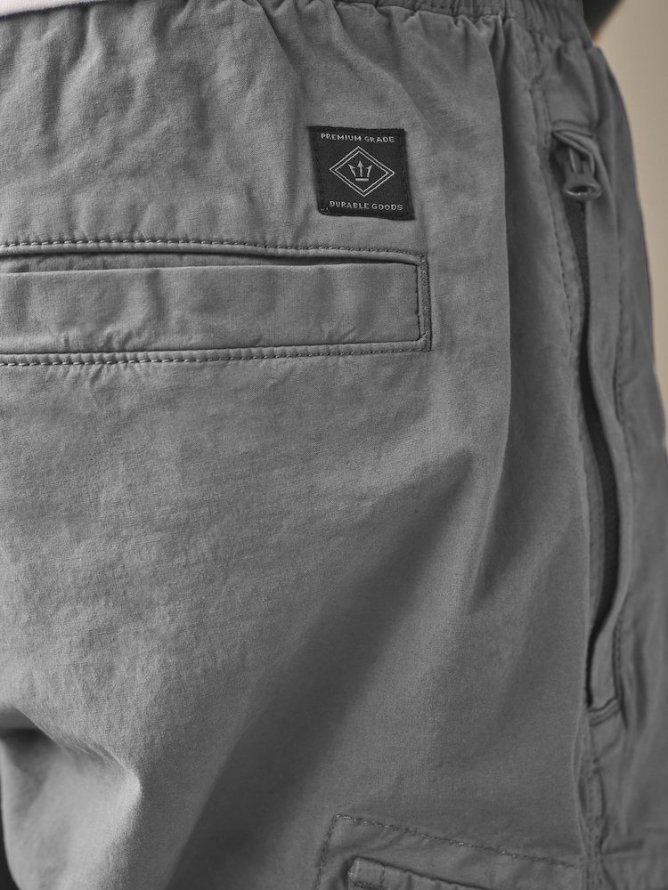Bleu clair Gris - Coupe fuselée régulière - Pantalon cargo style militaire en tissu stretch - Image 8 of 14