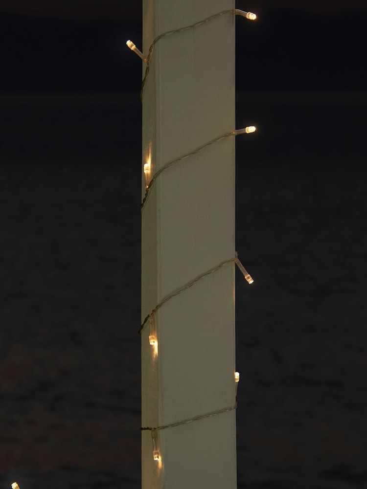 Clear Solar Warm White Outdoor Line Lights 12M Set of 100 - Image 1 of 10
