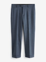 Bright Blue Tailored Fit Herringbone Suit Trousers - Image 1 of 4