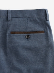 Bright Blue Tailored Fit Herringbone Suit Trousers - Image 3 of 4