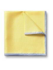 Charles Tyrwhitt Yellow Mini Floral Print Silk Pocket Square - Image 1 of 2