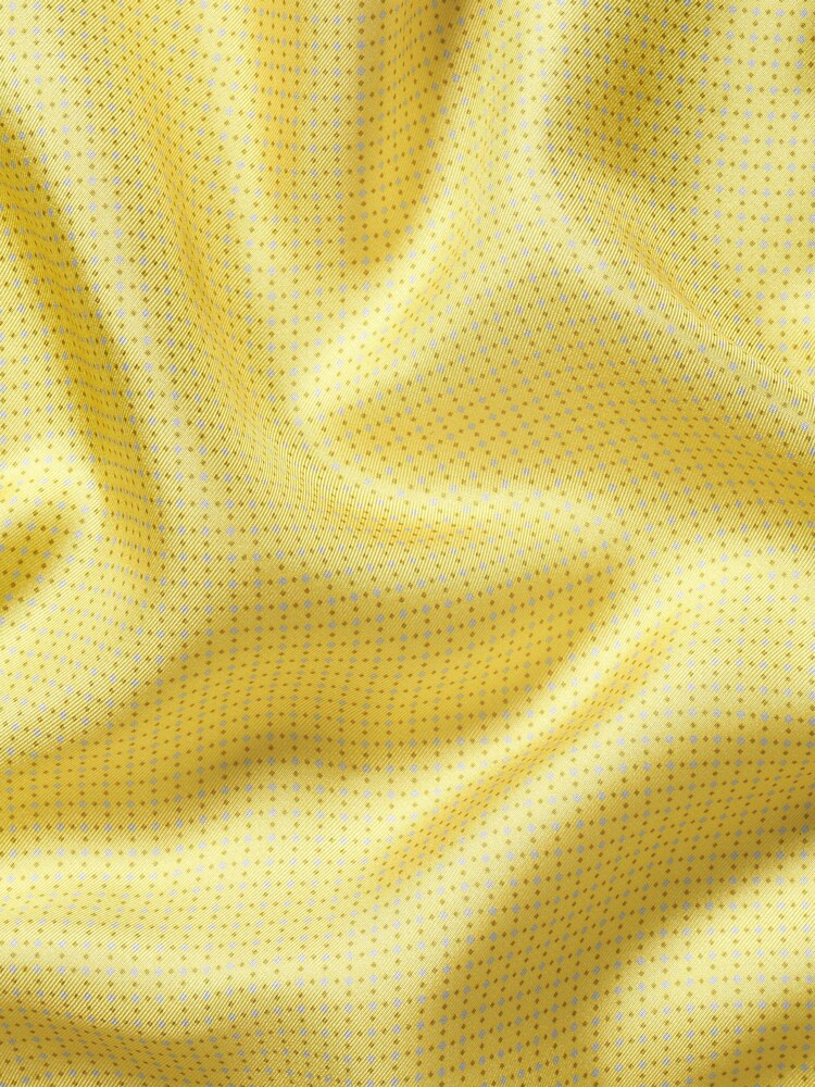 Charles Tyrwhitt Yellow Mini Floral Print Silk Pocket Square - Image 2 of 2