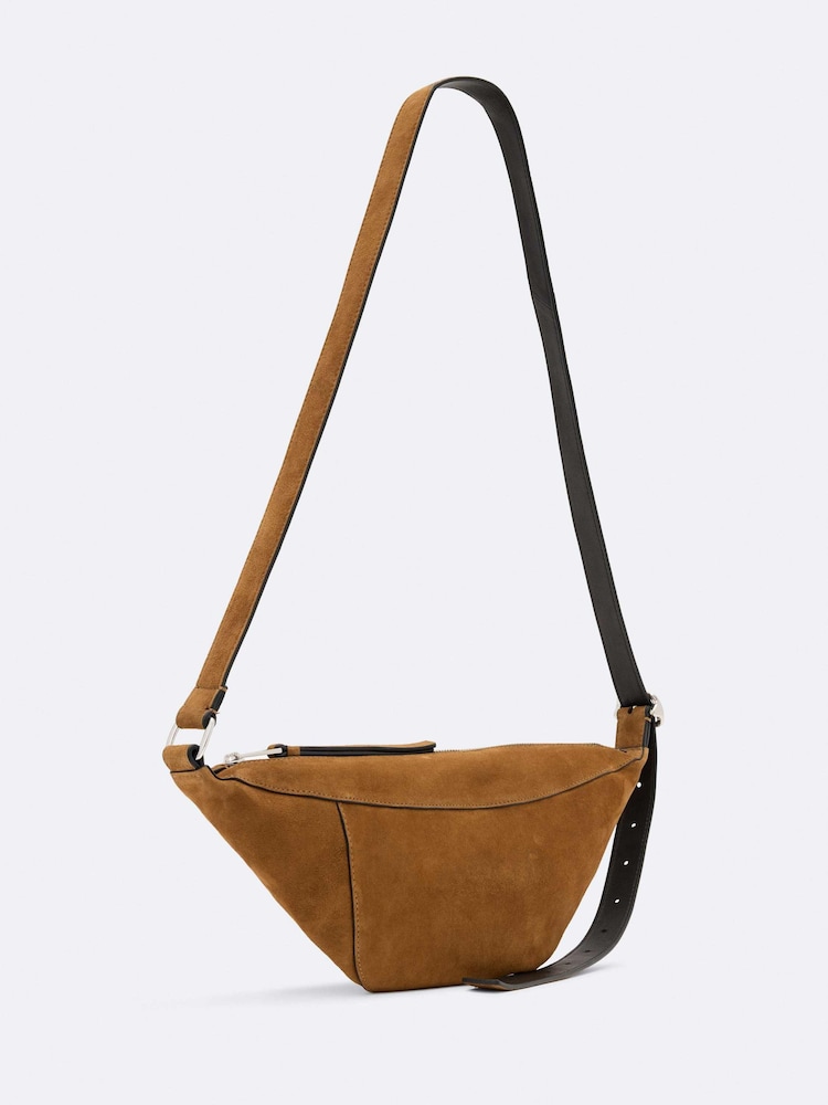 AllSaints Esme Suede Cross-Body Bag - Image 2 of 4 AllSaints Esme Suede Cross-Body Bag - Image 2 of 4