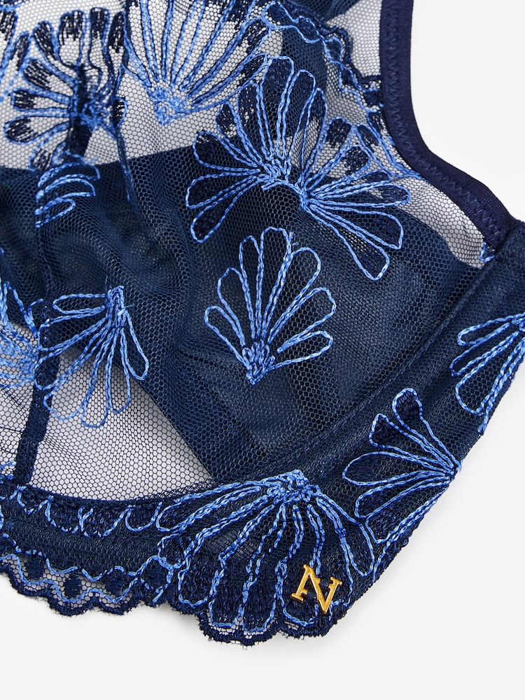 Marineblau/blau - Bestickter BH - Bild 7 von 7