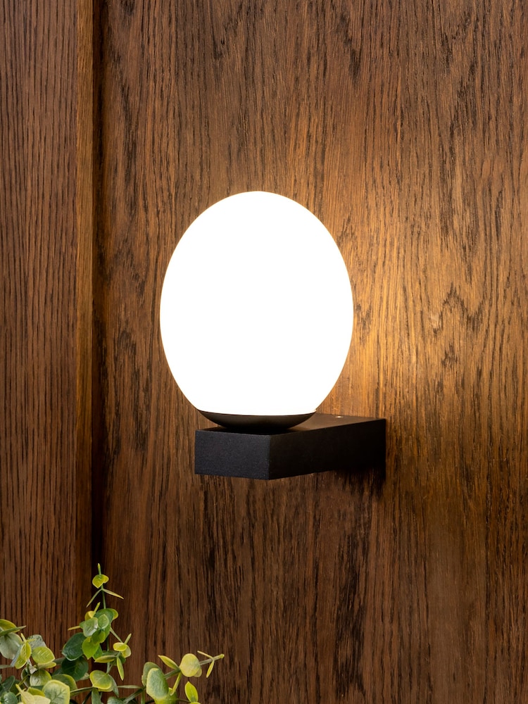 BHS Black Agios 1lt LED IP44 Wall Light - Image 1 of 4
