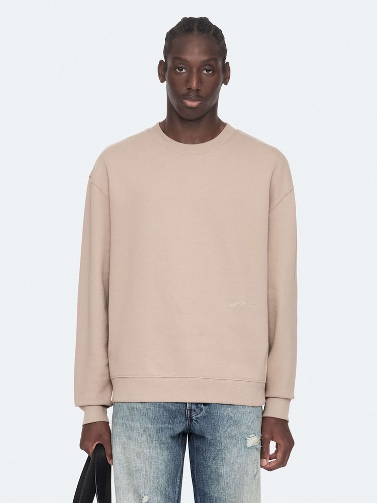 Розовый - Свитер с круглым вырезом Allsaints Aston - Изображение 1 8