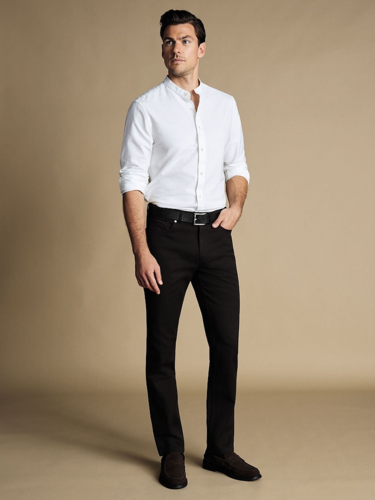 Charles Tyrwhitt Black Twill Slim Fit 5 Pocket Jeans - Image 3 of 5
