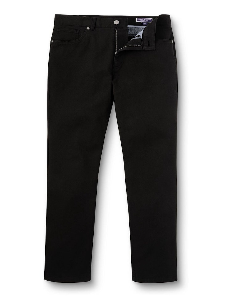 Charles Tyrwhitt Black Twill Slim Fit 5 Pocket Jeans - Image 4 of 5