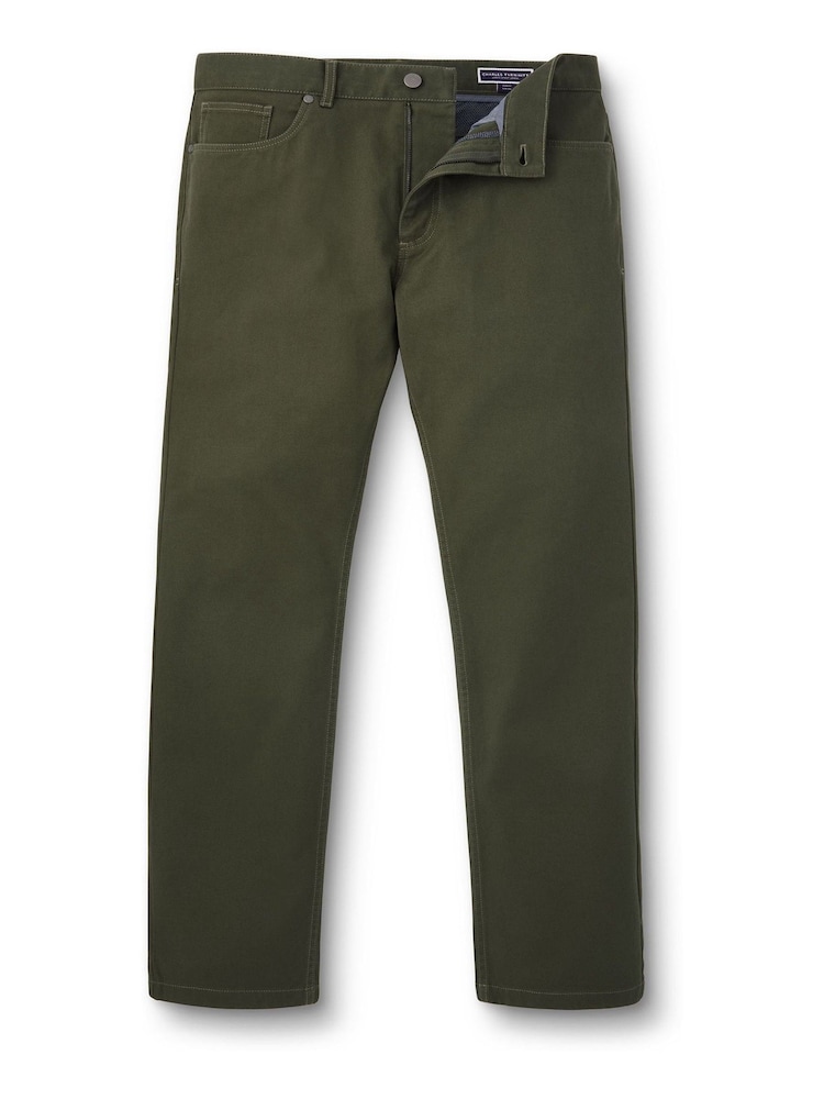 Vert - Jean Charles Tyrwhitt slim sergé à 5 poches - Image 4 of 5
