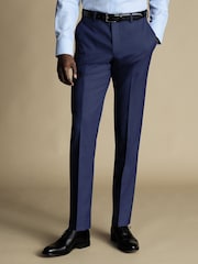 Charles Tyrwhitt Blue Slim Fit Sharkskin Ultimate Performance Suit Trousers - Image 1 of 3