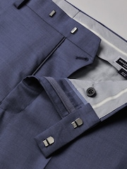 Charles Tyrwhitt Blue Slim Fit Sharkskin Ultimate Performance Suit Trousers - Image 3 of 3