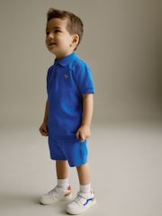 Blue Short Sleeve Polo and Shorts Set (3mths-7yrs) - Image 2 of 7