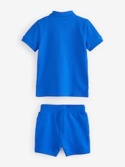 Blue Short Sleeve Polo and Shorts Set (3mths-7yrs) - Image 6 of 7