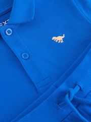 Blue Short Sleeve Polo and Shorts Set (3mths-7yrs) - Image 7 of 7