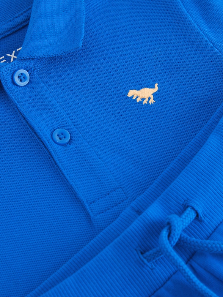 Blue Short Sleeve Polo and Shorts Set (3mths-7yrs) - Image 7 of 7