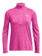 Under Armour Pink Tech Twist 1/2 Zip Top - Image 6 of 7