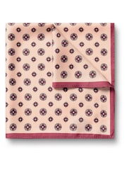 Charles Tyrwhitt Pink Medallion Silk Pocket Square - Image 1 of 3