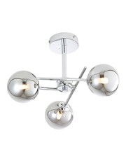 BHS Chrome Lindos 3lt Cross Arm Semi Flush Ceiling Light - Image 2 of 4